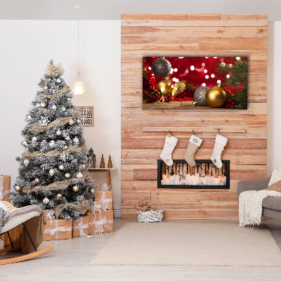 Quadro de parede em tela Árvore de Natal, enfeites de Natal, decorações