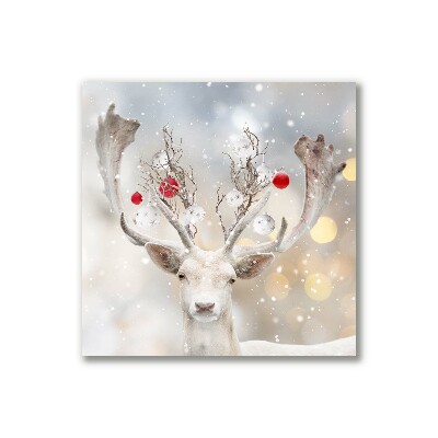 Quadro em tela Bolas de Natal de rena branca