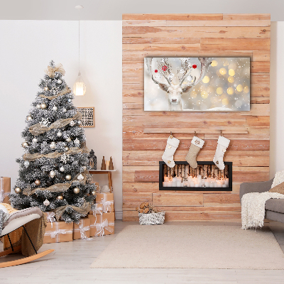 Quadro em tela Bolas de Natal de rena branca