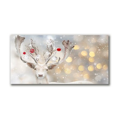 Quadro em tela Bolas de Natal de rena branca