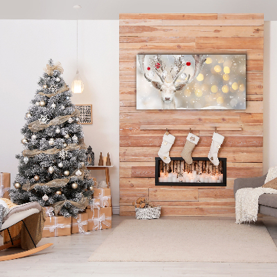 Quadro em tela Bolas de Natal de rena branca