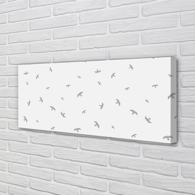 Pintura em tela pássaros cinzentos