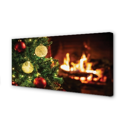 Pintura em tela Enfeites, galhos, lareira