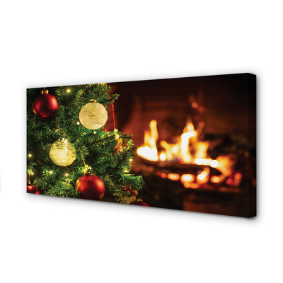 Pintura em tela Enfeites, galhos, lareira