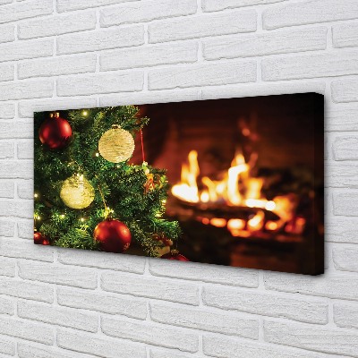 Pintura em tela Enfeites, galhos, lareira