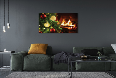 Pintura em tela Enfeites, galhos, lareira