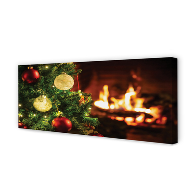 Pintura em tela Enfeites, galhos, lareira