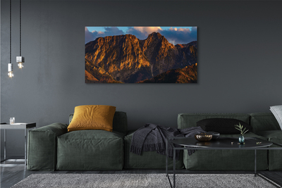 Pintura em tela Pôr do sol na montanha