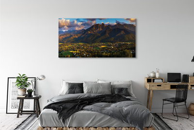 Quadro em tela Pôr do sol na montanha