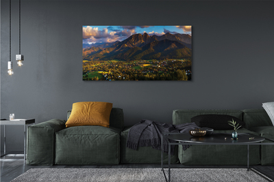 Quadro em tela Pôr do sol na montanha