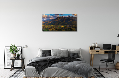 Quadro em tela Pôr do sol na montanha