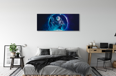 Pintura em tela Mulher espacial lua