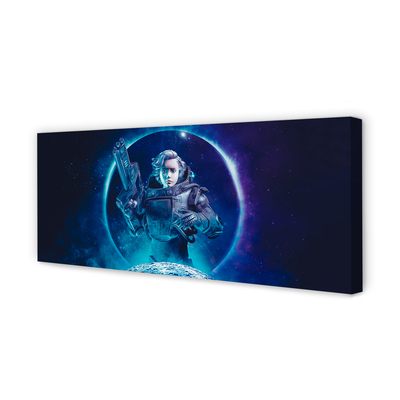 Pintura em tela Mulher espacial lua
