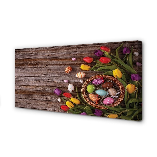 Quadro em tela Ovos tulipas placas
