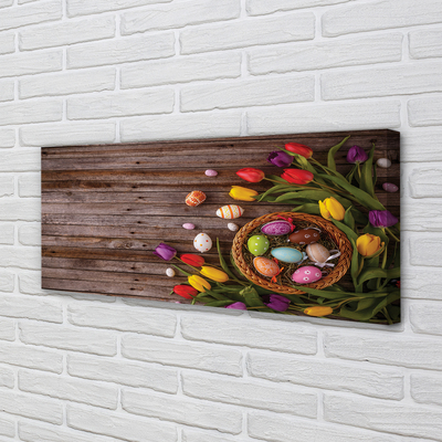 Quadro em tela Ovos tulipas placas