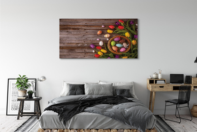 Quadro em tela Ovos tulipas placas