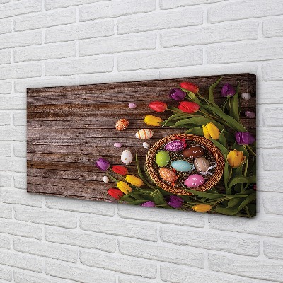 Quadro em tela Ovos tulipas placas