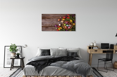 Quadro em tela Ovos tulipas placas