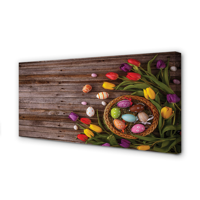 Quadro em tela Ovos tulipas placas