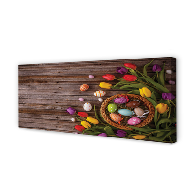 Quadro em tela Ovos tulipas placas