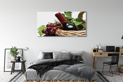 Pintura em tela Cesta de uvas e vinho