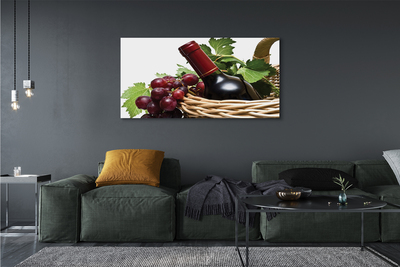 Pintura em tela Cesta de uvas e vinho