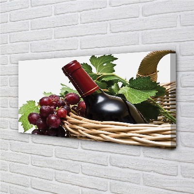 Pintura em tela Cesta de uvas e vinho