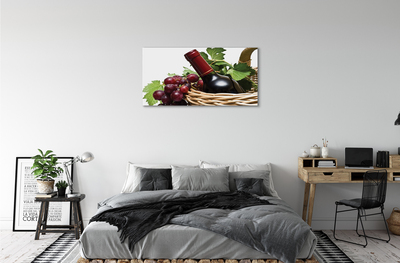 Pintura em tela Cesta de uvas e vinho