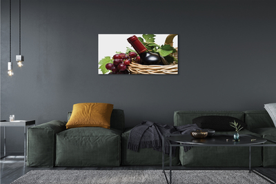 Pintura em tela Cesta de uvas e vinho