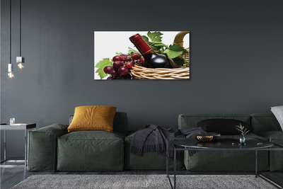 Pintura em tela Cesta de uvas e vinho