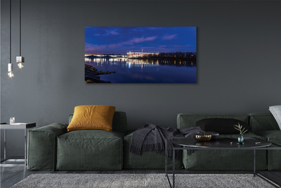 Pintura em tela Estádio noturno da ponte do Rio Varsóvia
