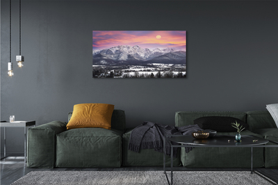 Quadro em tela Montanhas neve de inverno