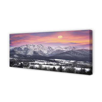Quadro em tela Montanhas neve de inverno