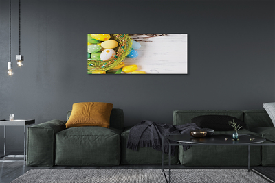 Quadro em tela Ovos, amentilhos, tulipas