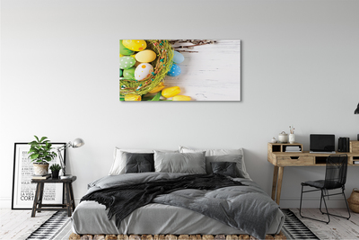 Quadro em tela Ovos, amentilhos, tulipas