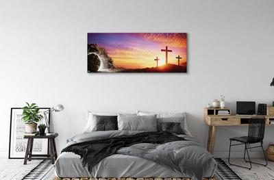 Pintura em tela Cruza a caverna do pôr do sol