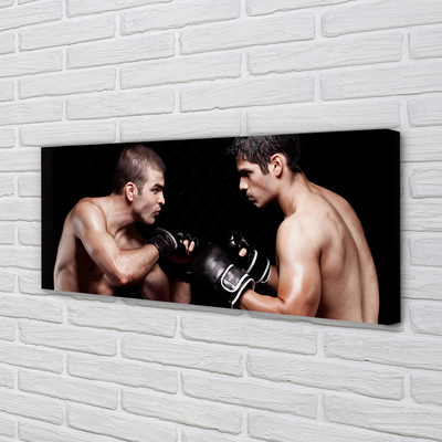 Pintura em tela Pessoas lutam com luvas