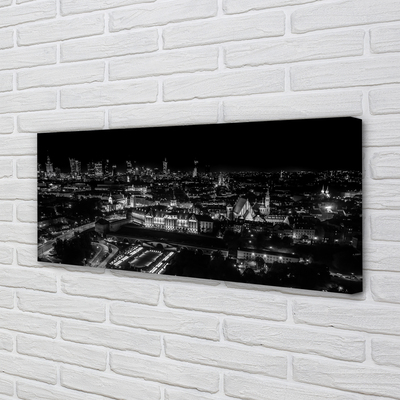 Pintura em tela Panorama de Varsóvia: arranha-céus noturnos