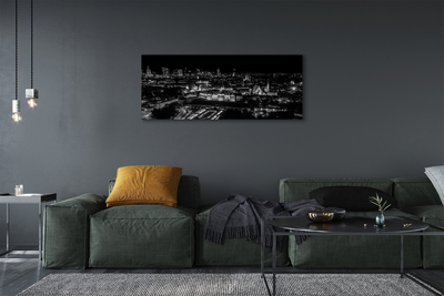 Pintura em tela Panorama de Varsóvia: arranha-céus noturnos