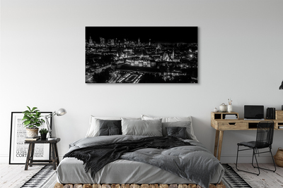 Pintura em tela Panorama de Varsóvia: arranha-céus noturnos