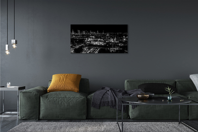 Pintura em tela Panorama de Varsóvia: arranha-céus noturnos