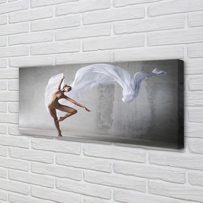 Quadro em tela Mulher dançando com pano branco