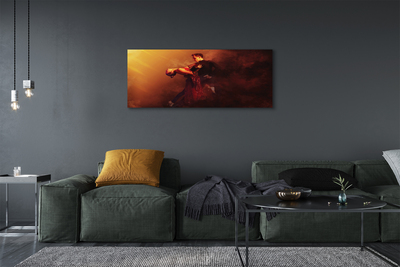 Pintura em tela Pessoas dançando chuva fumaça