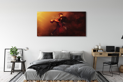 Pintura em tela Pessoas dançando chuva fumaça