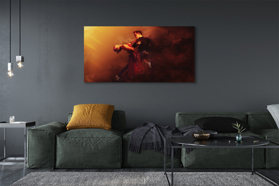 Pintura em tela Pessoas dançando chuva fumaça