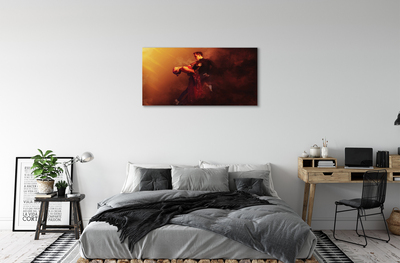 Pintura em tela Pessoas dançando chuva fumaça