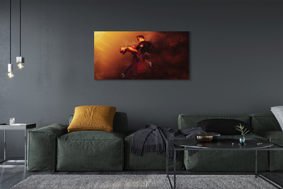 Pintura em tela Pessoas dançando chuva fumaça