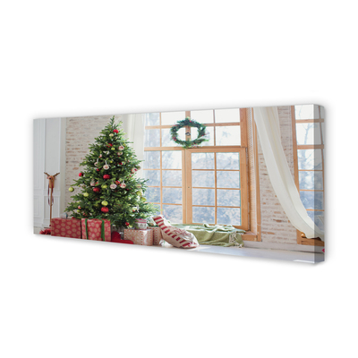 Quadro em tela presentes de árvore de natal