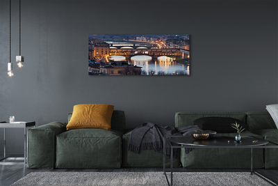 Quadro em tela Itália Pontes Rio Noturno