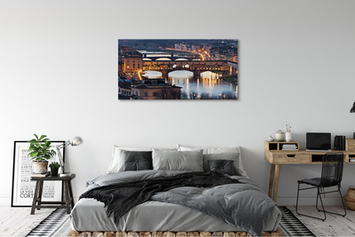 Quadro em tela Itália Pontes Rio Noturno
